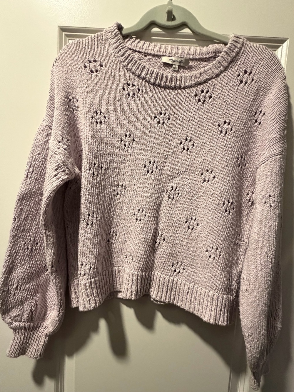 Madewell Light Lavender Knit Eyelet Sweater - Women
